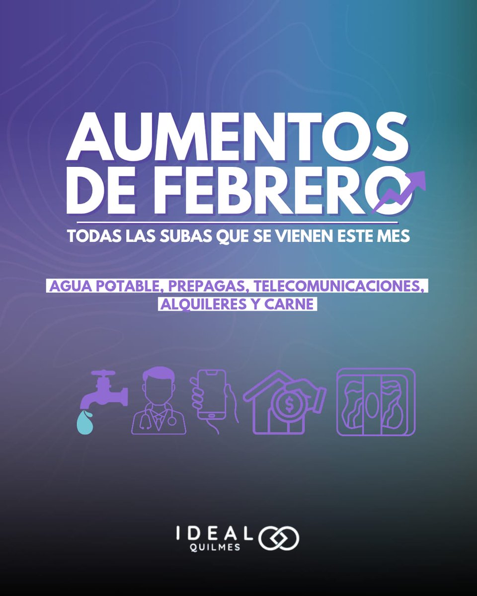 IdealQuilmes's tweet photo. 💸Aumenta todo menos los sueldos.

Las tarifas eléctricas subirán más de lo anunciado y superan la inflación prevista en febrero. https://t.co/w48Cc5LOcN