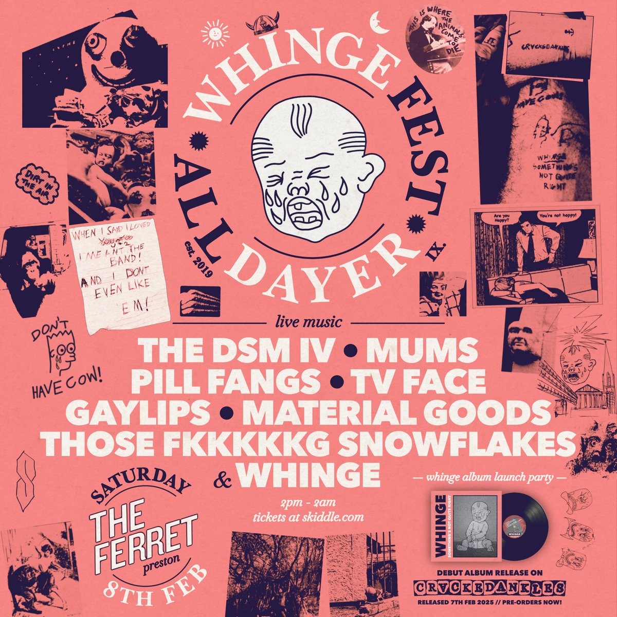The Ferret (@ferretpreston) on Twitter photo We've done a Spotify (sorry) playlist of the bands you'll see at Whingefest IX, ft <a href="/THEDSMIV/">THE DSM IV</a>, <a href="/Mumstheband/">Mums</a>, <a href="/PillFangs/">PILL FANGS</a>, <a href="/tvfaceband/">TV FACE</a>, <a href="/Gaylips2/">Gaylips</a>, Material Goods, Those Fkkkkkg Snowflakes & <a href="/whingeband/">WHINGE</a>. Get warmed up here...
open.spotify.com/playlist/2lMHR… We've done a Spotify (sorry) playlist of the bands you'll see at Whingefest IX, ft <a href="/THEDSMIV/">THE DSM IV</a>, <a href="/Mumstheband/">Mums</a>, <a href="/PillFangs/">PILL FANGS</a>, <a href="/tvfaceband/">TV FACE</a>, <a href="/Gaylips2/">Gaylips</a>, Material Goods, Those Fkkkkkg Snowflakes & <a href="/whingeband/">WHINGE</a>. Get warmed up here...
open.spotify.com/playlist/2lMHR…