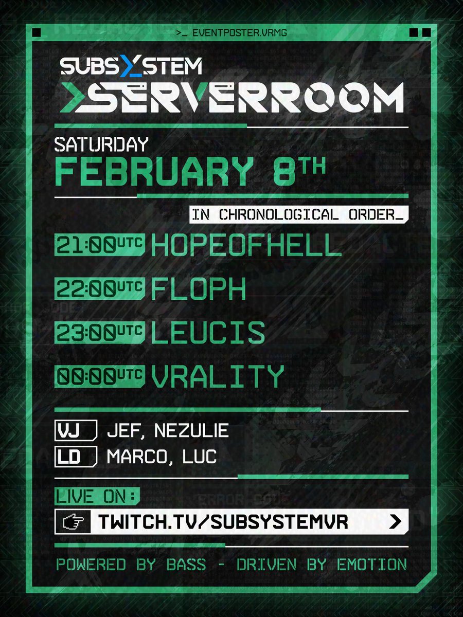 SUBSYSTEM VIRTUAL EVENTS tweet media