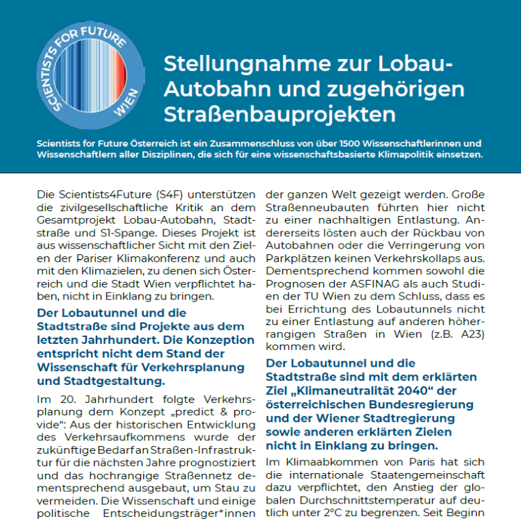 Wien_Oida's tweet photo. 2021 veröffentlichten die "Scientists 4 Future" eine Stellungnahme zur #Lobauautobahn und zugehörigen Straßenprojekten. Diese sind aus der Zeit gefallen, nicht mit den Zielen der Stadt Wien vereinbar und gefährden den Grundwasserhaushalt und damit auch Wiens Wasserversorgung. 27/ https://t.co/xOQ0ln4eYX
