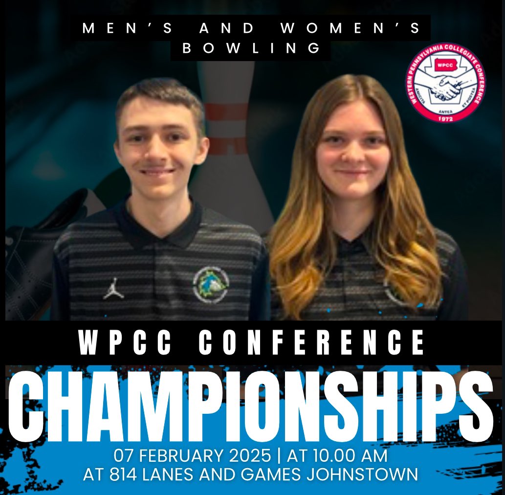 Wolfpack Athletics (@wcccathletics) on Twitter photo The men’s and women’s bowling team start postseason play today as they take part in the WPCC Conference championships at 814 Lanes And Games in Johnstown at 10am!! <a href="/StudentLifeWCCC/">Student Life at Westmoreland</a> <a href="/ConnectWCCC/">Westmoreland County Community College</a> <a href="/BillBeckner/">Bill Beckner</a> <a href="/WestmorelandSN/">Westmoreland Sports Network</a> <a href="/westernpasports/">WesternPAsports</a> The men’s and women’s bowling team start postseason play today as they take part in the WPCC Conference championships at 814 Lanes And Games in Johnstown at 10am!! <a href="/StudentLifeWCCC/">Student Life at Westmoreland</a> <a href="/ConnectWCCC/">Westmoreland County Community College</a> <a href="/BillBeckner/">Bill Beckner</a> <a href="/WestmorelandSN/">Westmoreland Sports Network</a> <a href="/westernpasports/">WesternPAsports</a>