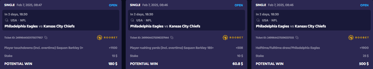 Eagles i have faith. 

Shout out Roobet with the promo, if you bet $25 you get entered into a chance to share $25,000

roobet.com/promotions/25k…