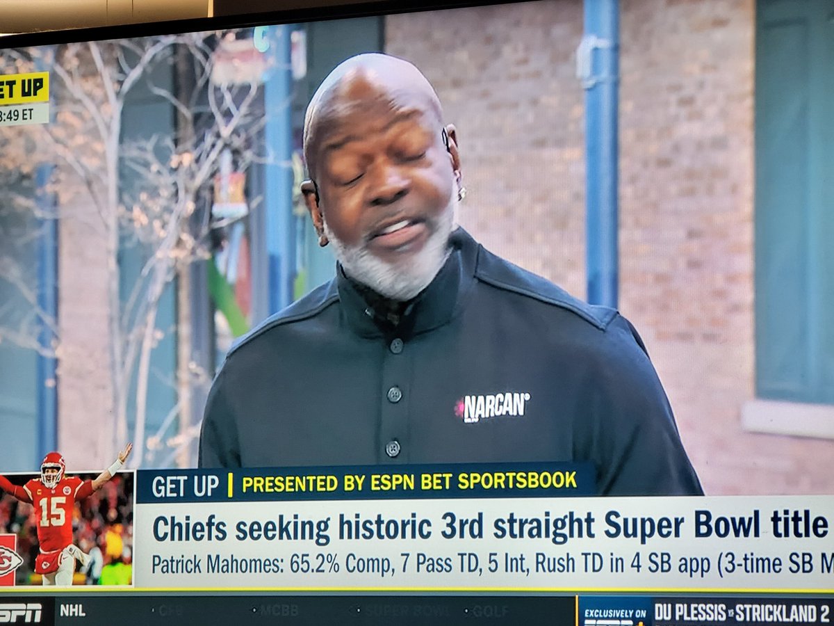 Chief5130's tweet photo. Emmitt Smith being sponsored by Narcan is kinda wild. #NFL    #GetUp #GetUpESPN https://t.co/W5DdiI9X93