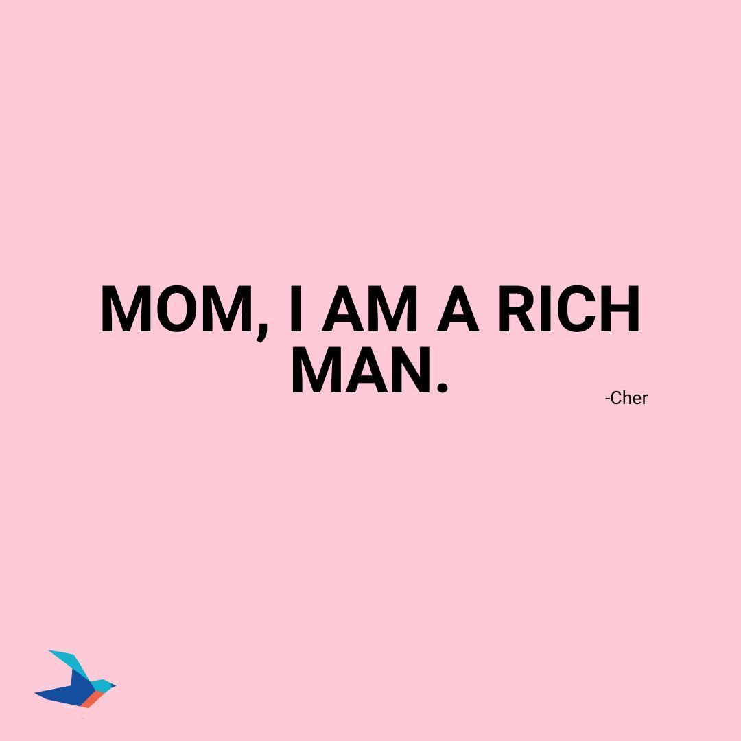 "Mom, I am a rich man." - Cher

Words from the 👑 herself.

Happy Fri-YAY, Ellevate DC. ✨ 

#EllevateDC #EllevateWomen #EllevateNetwork #EllevateInDC #Friday #FriYay #FridayEnergy #FridayMotivation