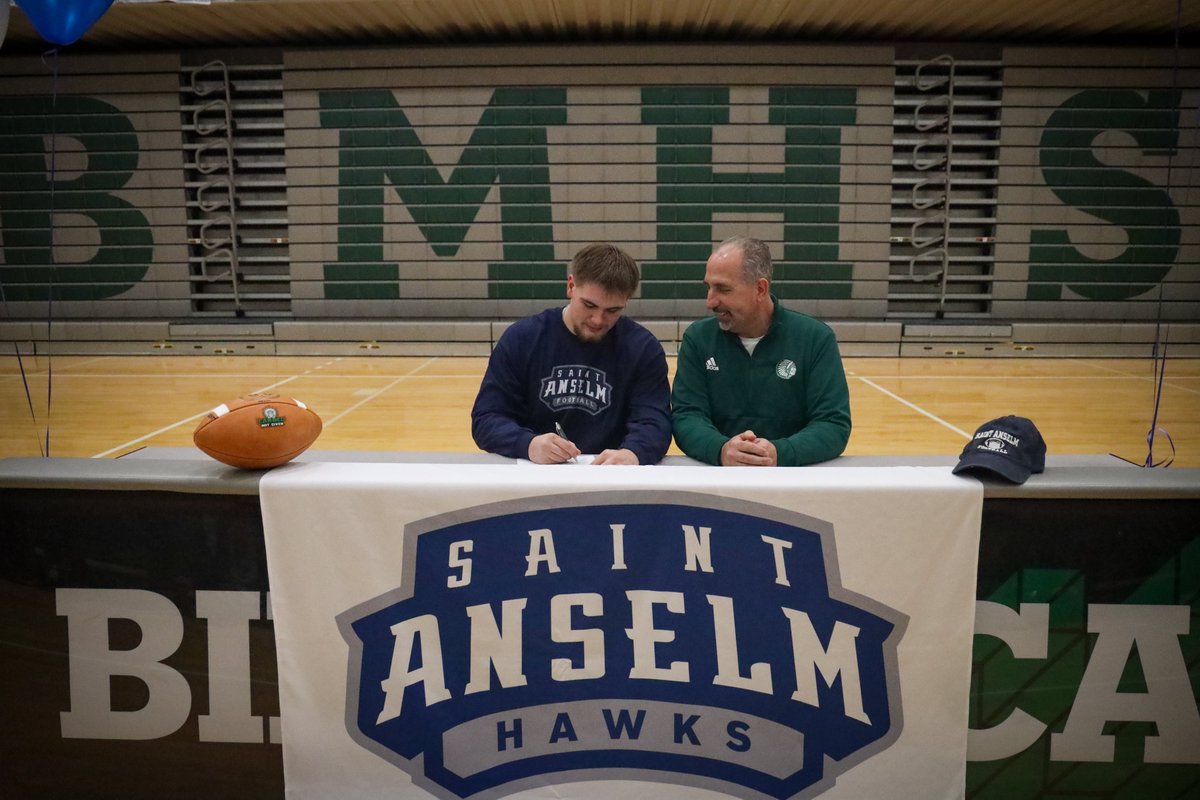 Dan Moore (@dan_moore70) on Twitter photo This week, I made my commitment to <a href="/STAHawksFB/">Saint Anselm Football 🏈 #BCM</a> official with my family, coaches, and teammates there to celebrate! I wouldn't have reached this milestone without them.
Thank you, <a href="/CoachJoeAdam/">𝐉𝐨𝐞 𝐀𝐝𝐚𝐦 𝐇𝐁𝐂</a> and all of the coaches. I can't wait to get started!
Go Hawks!
#BCM #NSD25 This week, I made my commitment to <a href="/STAHawksFB/">Saint Anselm Football 🏈 #BCM</a> official with my family, coaches, and teammates there to celebrate! I wouldn't have reached this milestone without them.
Thank you, <a href="/CoachJoeAdam/">𝐉𝐨𝐞 𝐀𝐝𝐚𝐦 𝐇𝐁𝐂</a> and all of the coaches. I can't wait to get started!
Go Hawks!
#BCM #NSD25