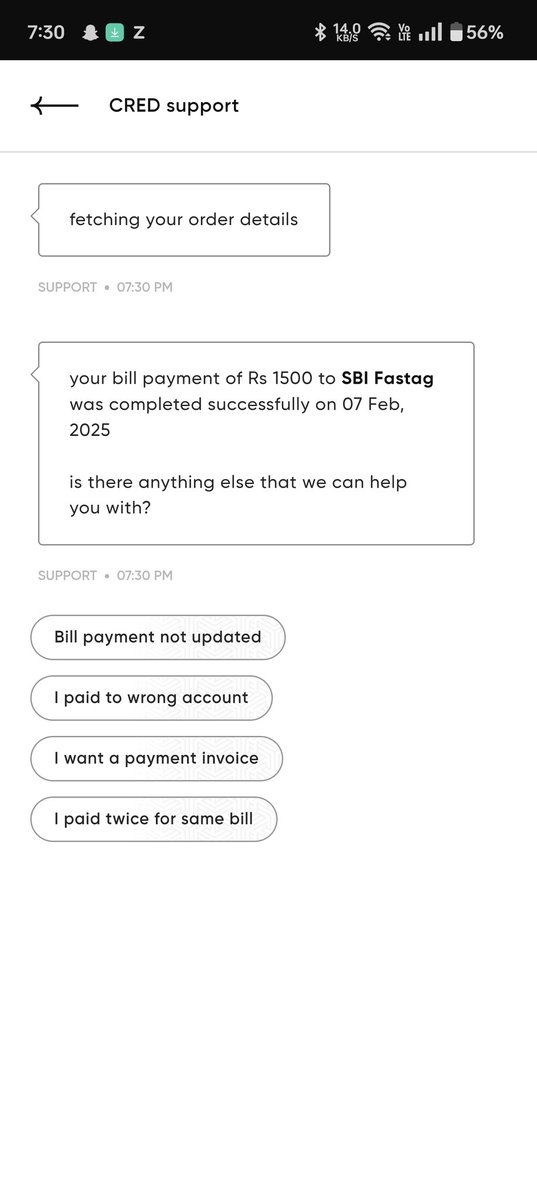 GhoomketuGupta's tweet photo. @CRED_club are your customer executives are on leave? why there is no option to contact them if my issue isn't in the list? https://t.co/y5yTk1mPZC
