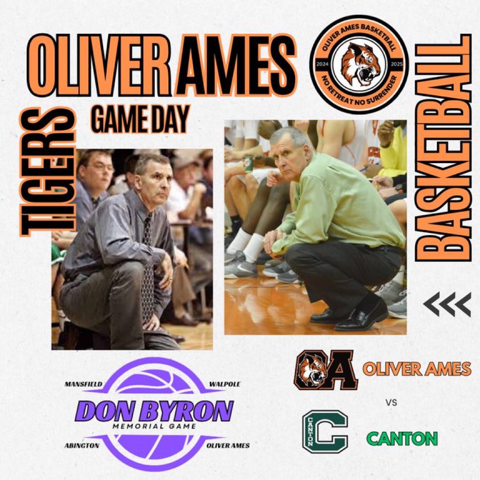 GAME DAY
Don Byron Memorial Game

📍 Nixon Gym 🏠
🆚 <a href="/Canton_Bulldogs/">CHS Girls Basketball</a>
⏰ JV 4:30pm, Varsity 6pm

🐅🏀
<a href="/OAHSTigersports/">Oliver Ames Athletics</a> <a href="/boosters_oa/">OA Basketball Boosters</a>