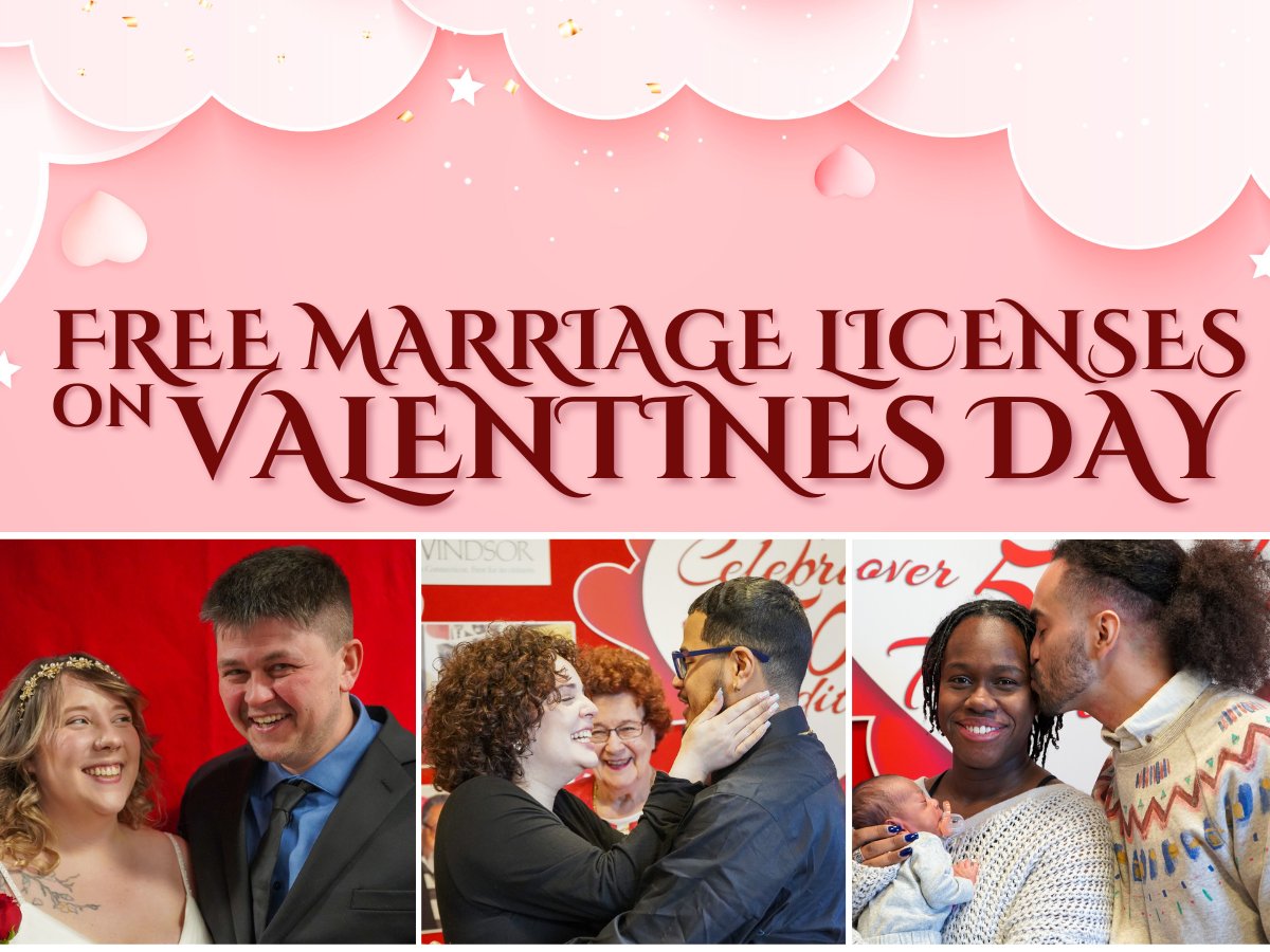 The Windsor Town Clerk’s office is entering its 63rd year of offering free marriage licenses on Friday, February 14th in honor of Valentine’s Day for any couple wanting to get married in Windsor!

For more information, visit the link: townofwindsorct.com/announcements/…