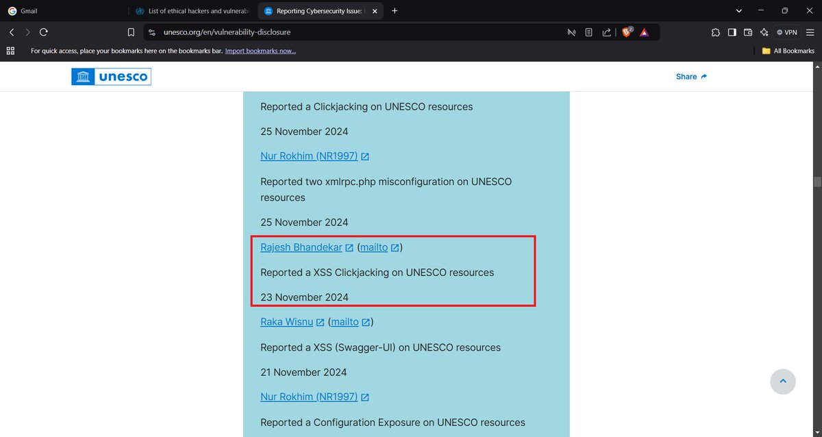 BhandekarRajesh's tweet image. Secured UNESCO
Got Hall of fame🌻
#webpentesting #bugbounty #halloffame #UNESCO #badxmonk #rajeshbhandekar