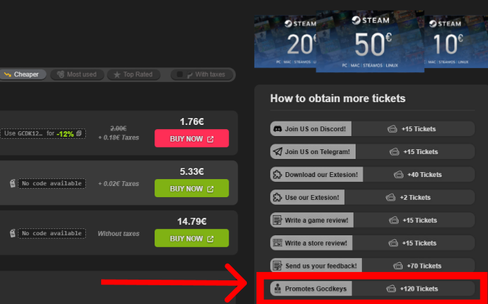 Gocdkeys_es's tweet photo. ¡Nuevo sistema con el que ganar +120 tickets  Simplemente promoved y compartid URLs de Gocdkeys (de cualquier producto) por foros/webs de videojuegos y enviadnos la URL a través del siguiente botón o desde el banner superior de la web https://t.co/qvdHGxRvF3