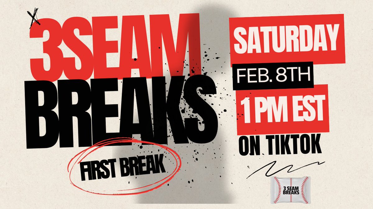 3SeamBreaks's tweet image. This Saturday we BREAK‼️‼️

 Teams are flying snag yours before its gone! tiktok.com/t/ZP8YhVX3f/ 

See you 👀tomorrow 👀HERE:⬇️
tiktok.com/@threeseambrea…

#cardbreaks #sportscards