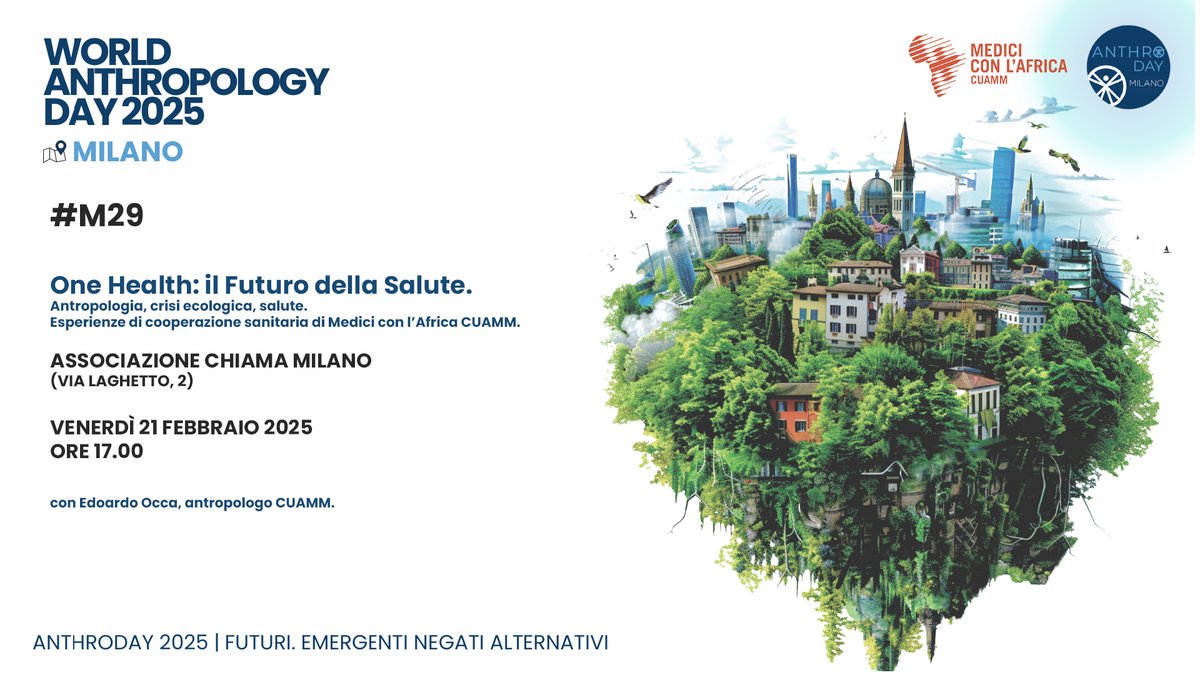 Anche #Cuamm partecipa a @AnthrodayMilano, uno degli appuntamenti più importanti per far conoscere l’antropologia.

Presenteremo i risultati dei nostri programmi in Mozambico per ridurre i fattori di rischio di malattie come malaria e colera.
#AnthroDay2025 #WorldAnthropologyDay
