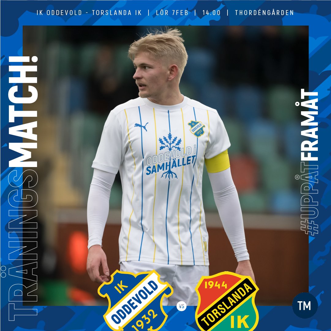 Träningsmatch! Lördag 8 februari kl 14 kommer Torslanda IK till Thordéngården för match. Det är inget förköp till denna match men man kan betala med kort eller swish i entrén och årskort gäller som vanligt.
#uppåtframåt #oddevold #försäsong