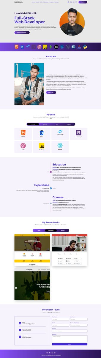 Check out My Newly Designed Personal Portfolio site.
Live URL: nabilsiddik.netlify.app

#nabilsiddik #webdeveloper #webdesigner #MERNDeveloper #reactDeveloper