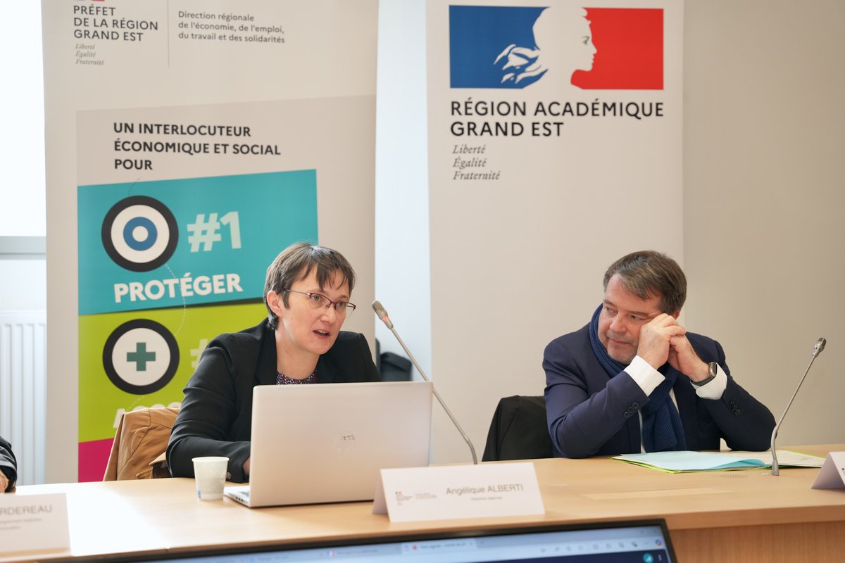 👥 Comité de pilotage de la convention de partenariat entre la <a href="/RA_GrandEst/">Région académique Grand Est</a> &amp; la Direction régionale de l'économie, de l'emploi, du travail et des solidarités (#DREETS)
🎯 Objectif : tirer un bilan 2024 de la convention par axe et par objectif &amp; dresser des perspectives pour 2025