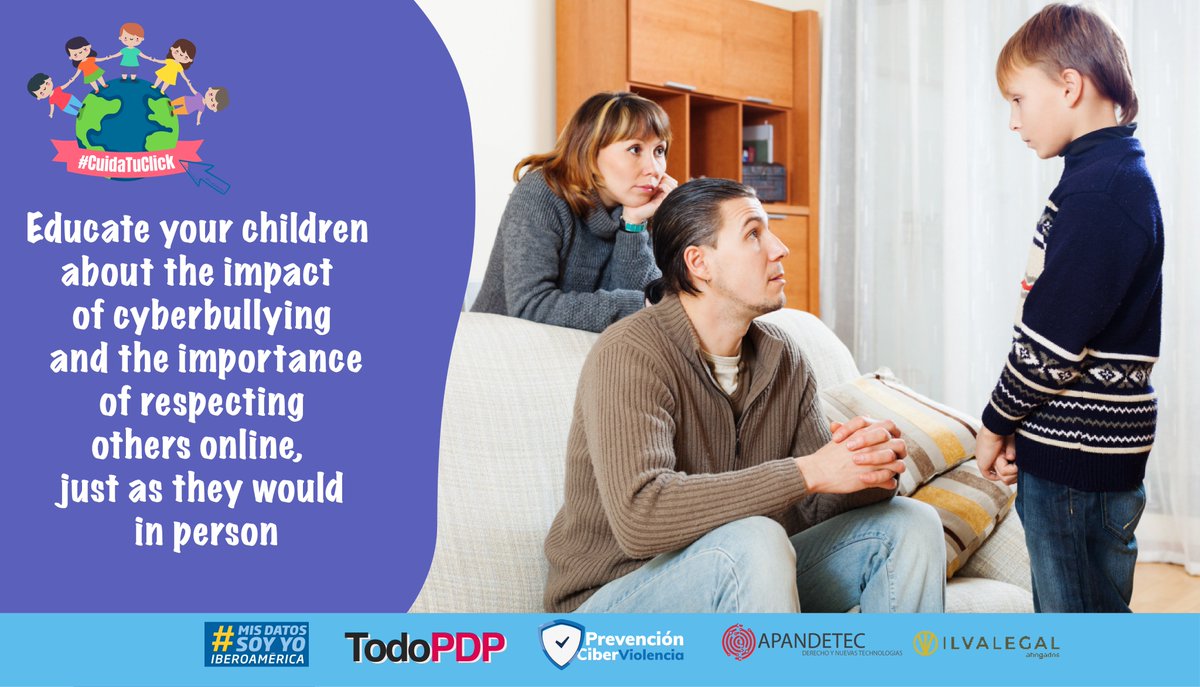 💻💔 Education is protection. Teach children and teens to respect others online just as they would in person.
🤝🌐 Let's stop cyberbullying together: one conversation at home can make all the difference. 🔒
#CuidaTuClick #StopCyberbullying #DigitalRespect
<a href="/DatosSoy/">MisDatosSoyYo</a> <a href="/ilvalegal/">ILVALEGAL</a>