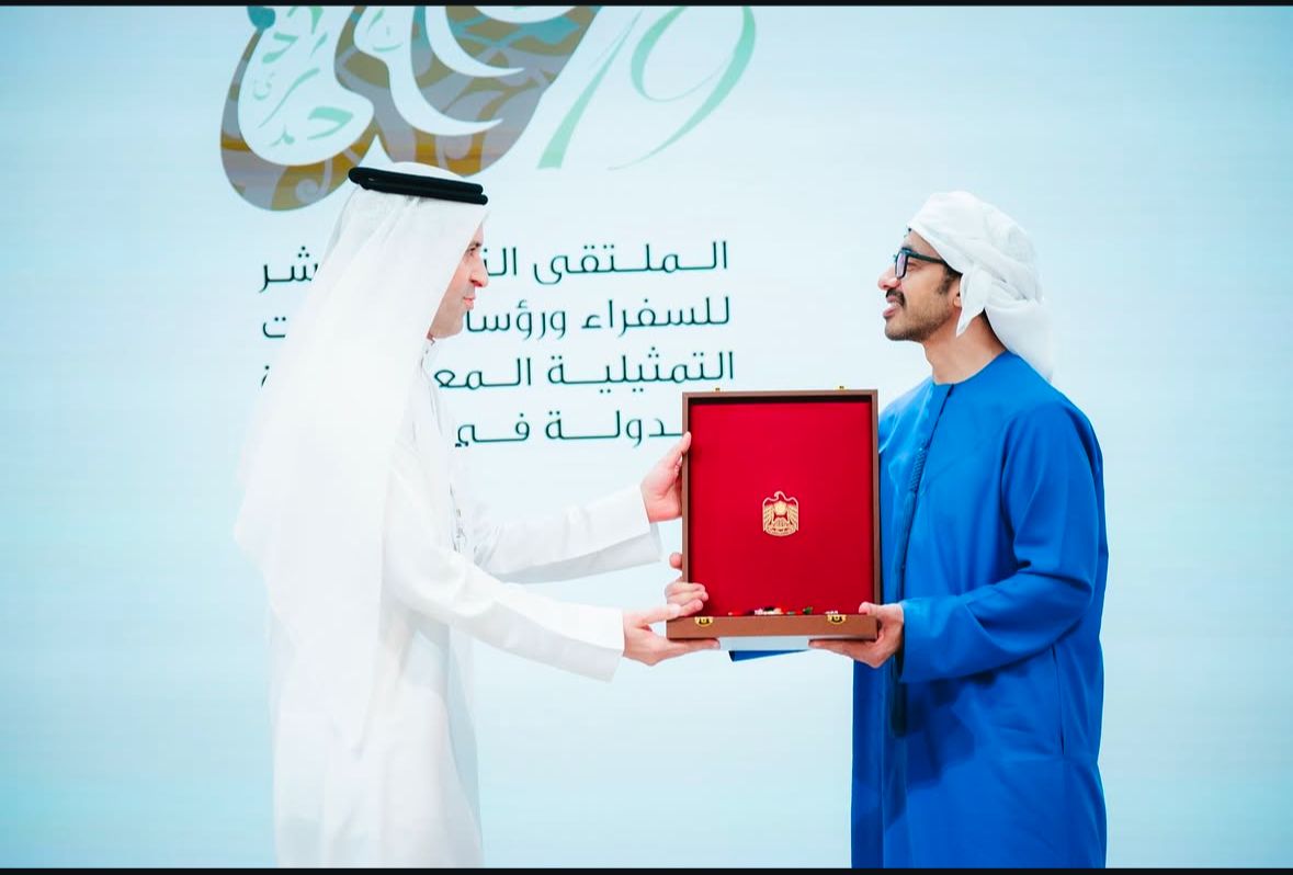 Deeply honoured to receive the 'Zayed the Second Medal,' conferred by the UAE President in recognition of my efforts to strengthen UAE-UK economic and trade  partnerships. Much gratitude to HH Sheikh Abdullah bin Zayed for his leadership and for presenting the medal at the 19th