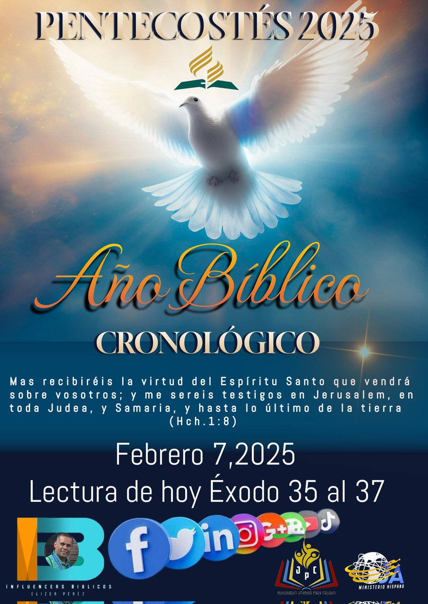 EliezerPrez8's tweet photo. #Viernes_7_de_Febrero_2025.
Hoy continuamos la lectura del libro del Éxodo. El Éxodo prueba que siempre podemos confiar en el Dios que servimos, y podemos estar seguros de que Él es más fuerte que cualquier enemigo que podamos enfrentar. #Año Bíblico Cronológico #Pentecostés2025. https://t.co/ySJLH788yV