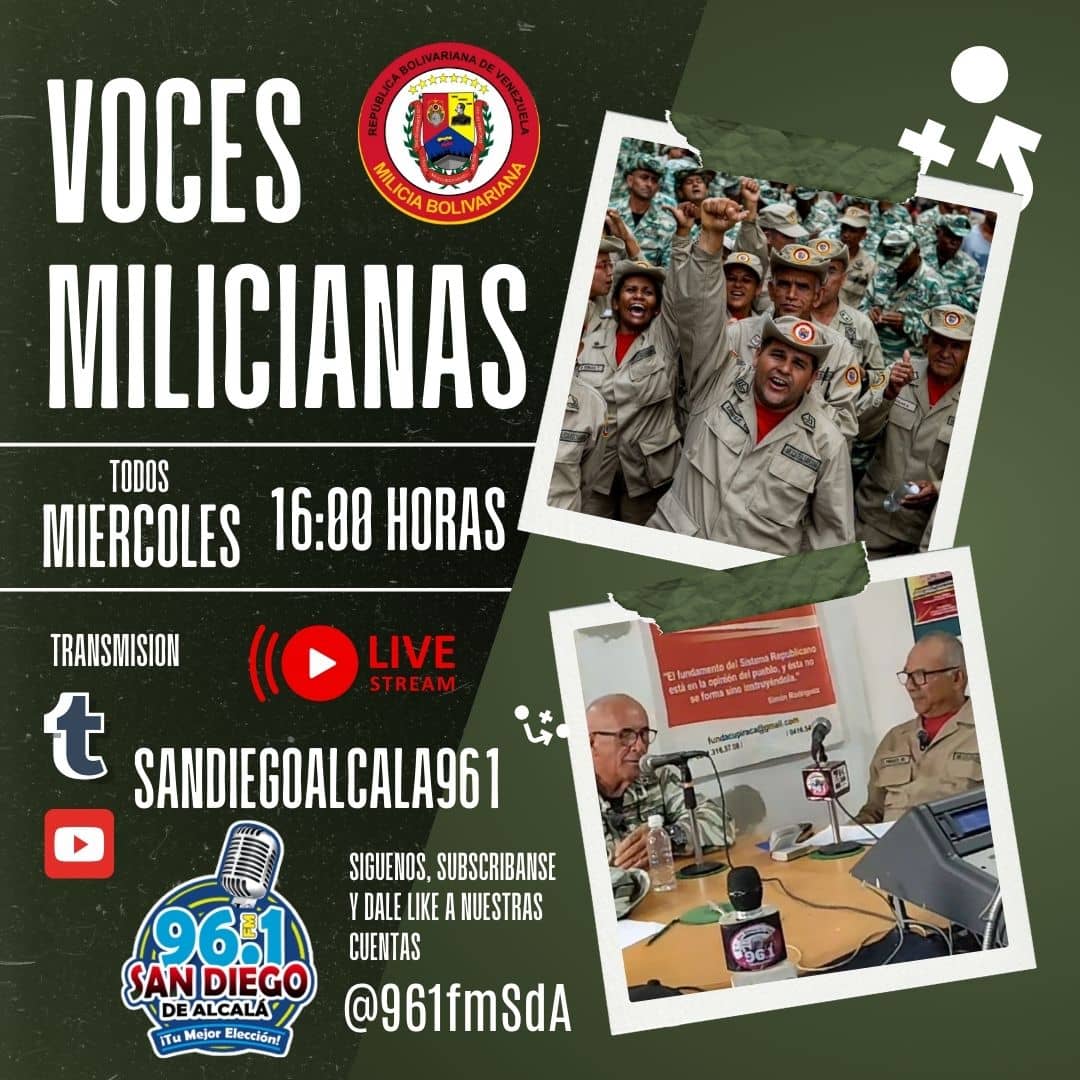 961fmSDA's tweet photo. #ComandoHugoChávez #MiliciasBolivarianas #viral #programacion #FANB sintoniza por la red tiktok sandiegoalcala961 nuestras trasmisión en vivo y siguenos por las diferentes redes sociales @ApdiSanDieg @Milicia_B1 @961fmSDA @MacCarabobo @macomunitarios @Tacariguas997FM #OEA https://t.co/c5mVd8WCKy