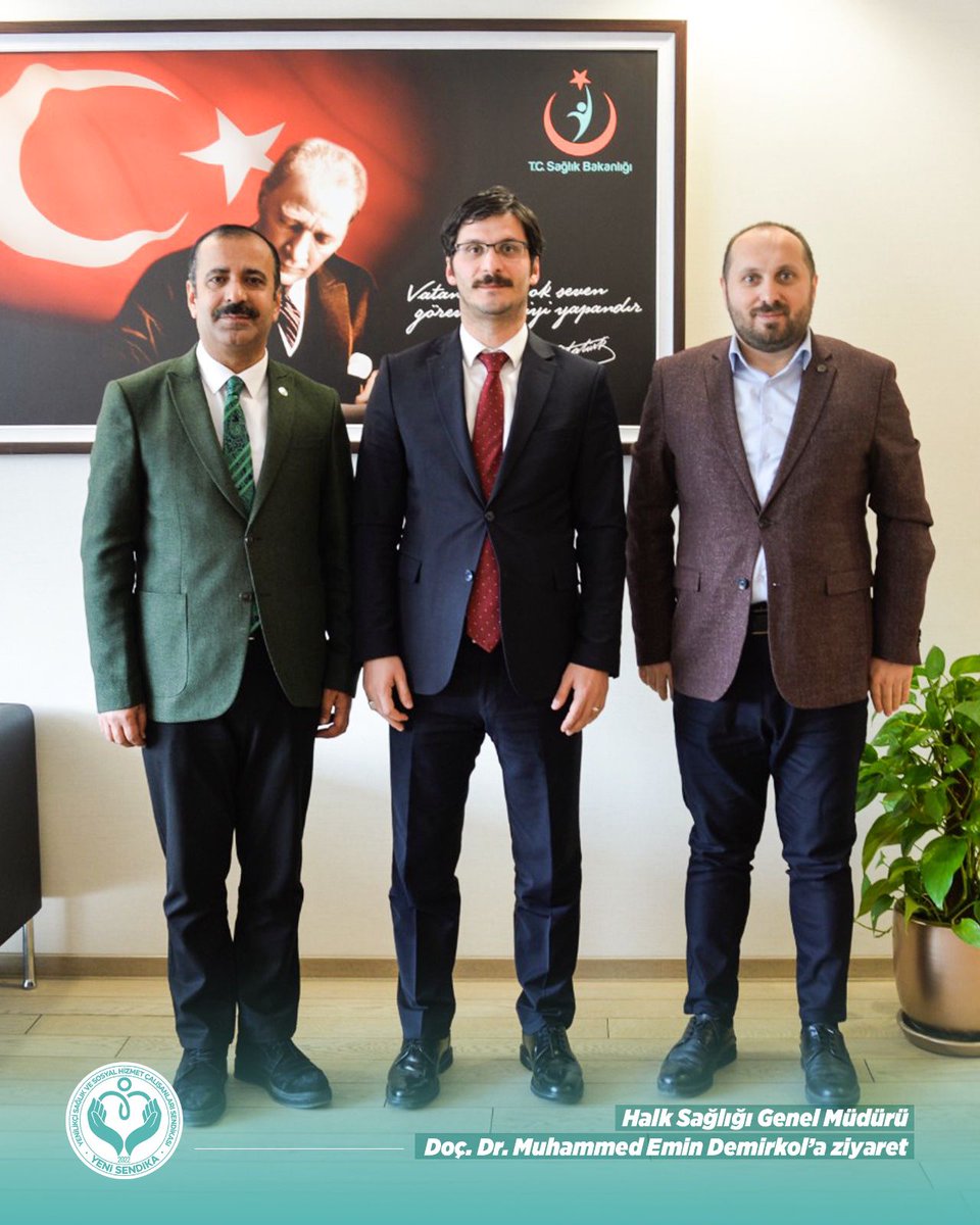 YenisendikaORG's tweet image. 📢 Halk Sağlığı Genel Müdürü Doç. Dr. Muhammed Emin Demirkol’a ziyaret 

Yeni Sendika Genel Başkanı Metin Memiş ve Genel Başkan Vekili Recep Temel, Halk Sağlığı Genel Müdürü Doç. Dr. Muhammed Emin Demirkol’u ziyaret etti. Görüşmede, “Aile Hekimliği Sözleşme ve Ödeme Yönetmeliği”…