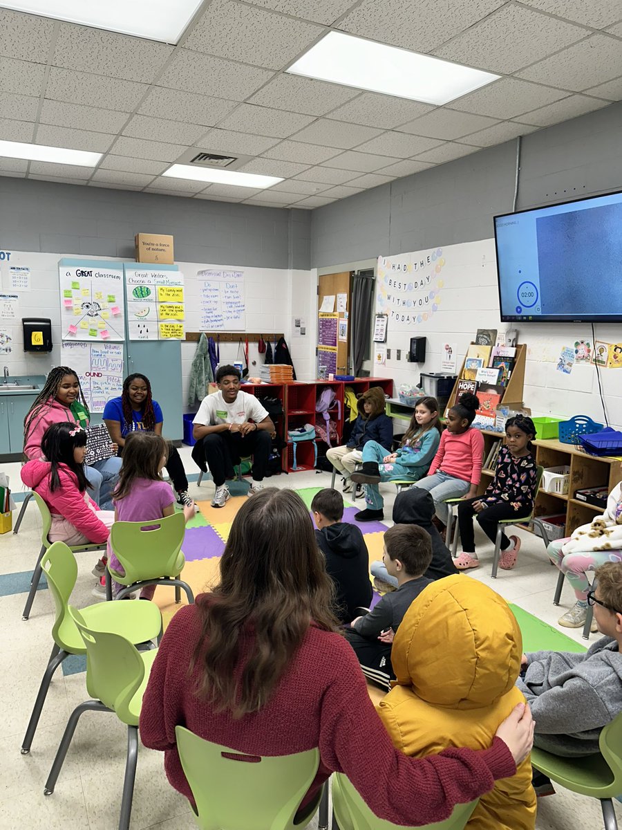 Yesterday we had a visit from the UNC Chapel Hill NPHC! They went into K-2 classrooms to read books centering Black history and shared their experiences of being collegiate scholars. Thank you so much for sharing your time with our students! #defyinggravity <a href="/NHVoyagers/">New Hope Elementary</a>