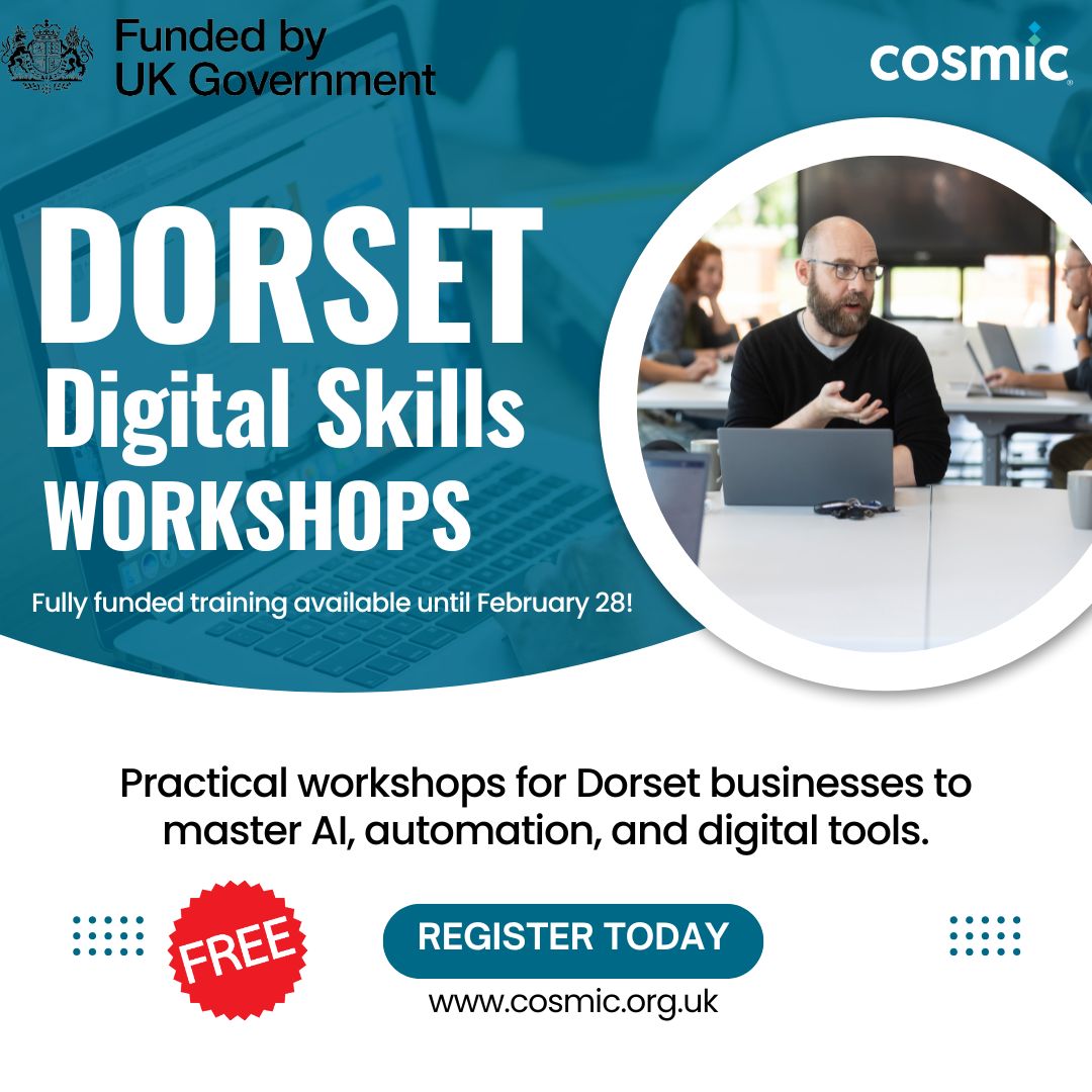 Many businesses rely on digital processes daily, but how often do we think about improving them?

We’re offering free digital skills workshops for businesses in the Dorset Council area . Workshops run until 28 February, act quick to secure a spot.

orlo.uk/i92qv