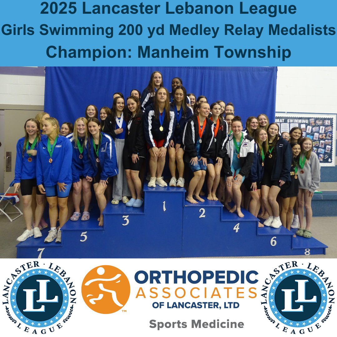 Celebrating swimming all day with medalists at the LL League Swimming Championships sponsored by <a href="/OrthoAssocLanca/">OAL</a>