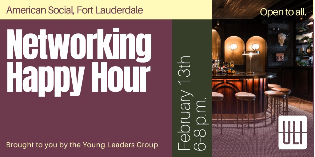 Join us for the Young Leaders Group Networking Happy Hour on Thursday, February 13th, at American Social in Fort Lauderdale! Come share your passion for the SoFlo real estate market just in time for Valentine’s Day—because who says you can’t love networking? See you there!