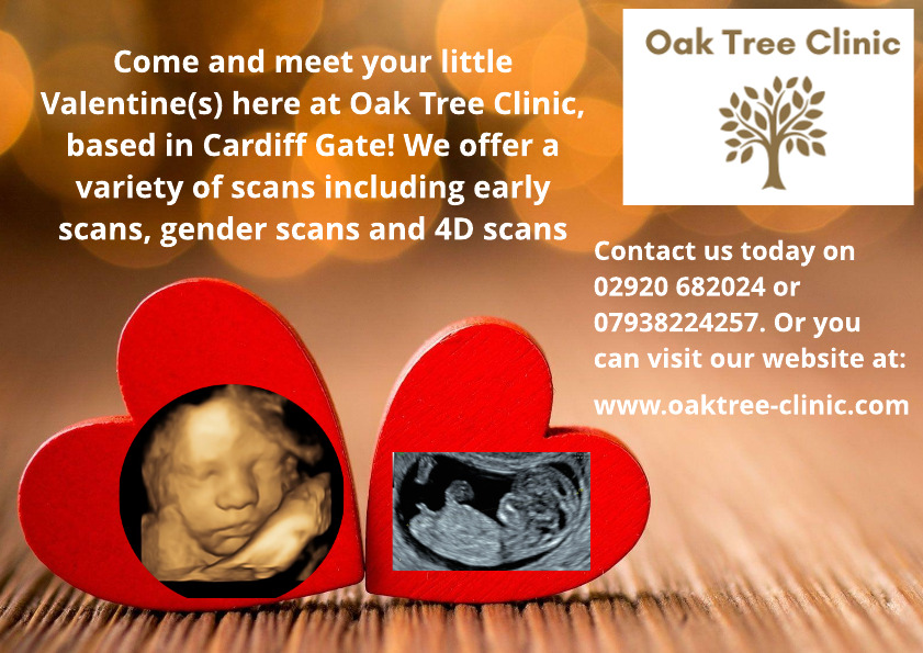 Why not come and visit us for a sneak peak of your little one! We have a variety of scans on offer with fully qualified, friendly staff to help! Book now on 02920 682024 or 07938224257. Alternatively you can book online via our website at: oaktree-clinic.com