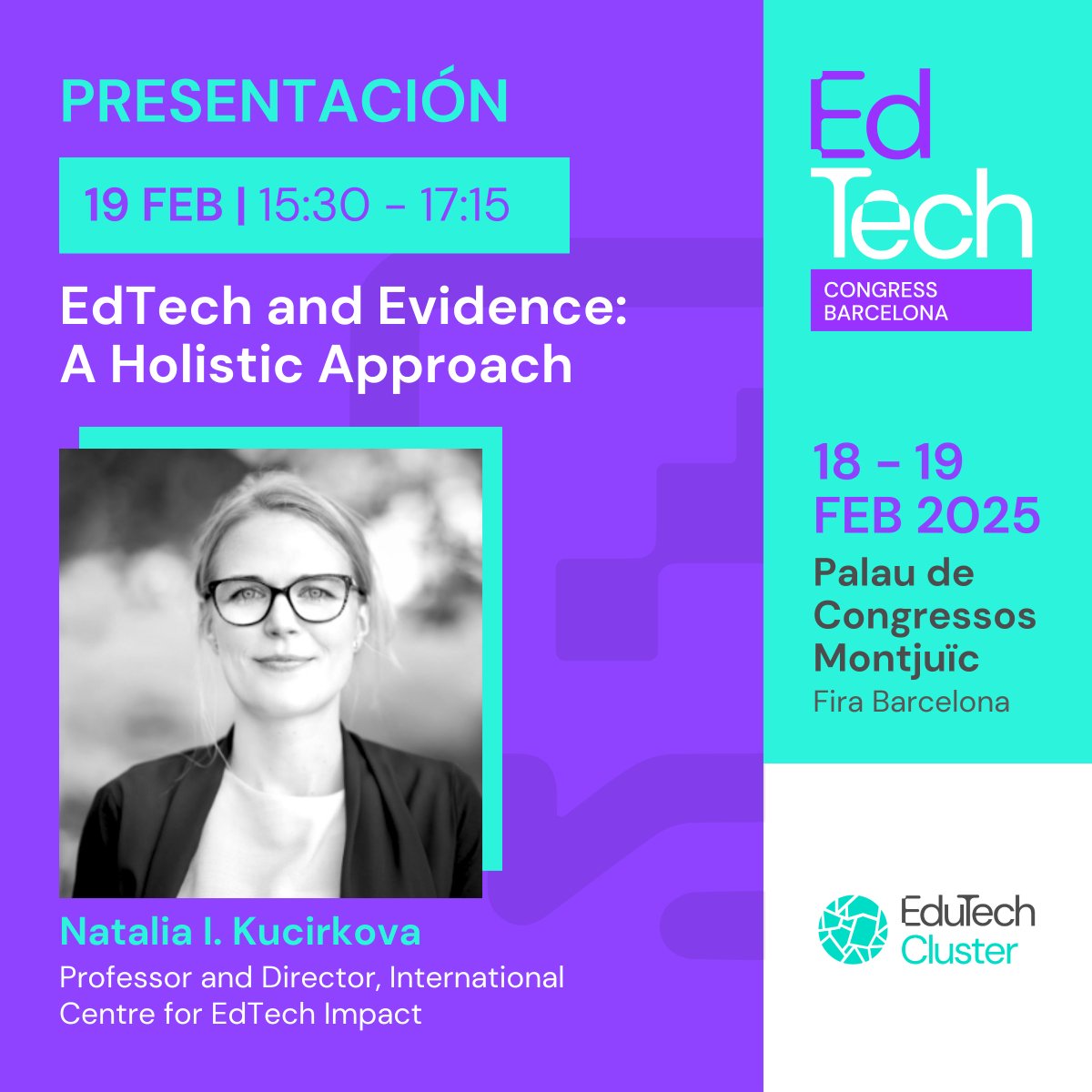 💡 ¿Cómo pueden las empresas #edtech adoptar un enfoque basado en la evidencia y alineado con prioridades como privacidad, equidad y sostenibilidad?

En el #edtechcongressbcn25 analizaremos estrategias y casos reales con <a href="/NKucirkova/">Natalia I. Kucirkova</a> 🚀

PARTICIPA ➡️ edtechcongressbcn.com