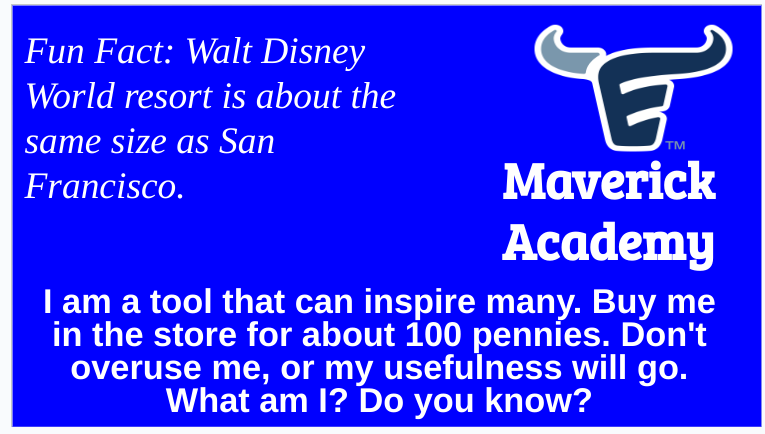 Mav_Academy's tweet photo. Maverick Academy riddle of the day: @FriscoRAIL @EHSFrisco https://t.co/QUrvVAq32T