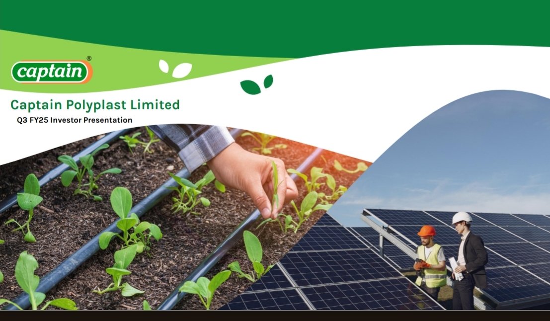Anvith_'s tweet photo. Captain Polyplast 💦🌿☀️ #Q3FY25 Investor Presentation Highlights !!
💵 ₹90.90 Cr Revenue in Q3FY25 (Highest ever quarterly revenue)
☀️18,000 KW Solar Rooftop Projects Completed.
☀️ Solar EPC Contributed 9.5% to the Total Revenue(In 9M FY25)
☀️ 20% Target contribution by FY26
☀️ Empanelled under PM Surya Ghar Yojna in Telangana & Andhra Pradesh
totalling 6 states in the Solar EPC segment
💦 CPL is a leader in the micro irrigation industry 🥇
🌿 170 Mn Mts Dripline installed capacity
🌿 13000 MT Other Products installed capacity
✳️ Partners with IOCL for polymer product marketing in Gujarat.
🇮🇳 16 States Presence
🌍 Exports to Africa, Latin America, and the Middle East.
🇮🇳 New 70,000 sq. ft.Factory Construction Near Ahmedabad -- In Progress & Expected to Comple by Q1FY26
#CaptainPolyplast #CPL