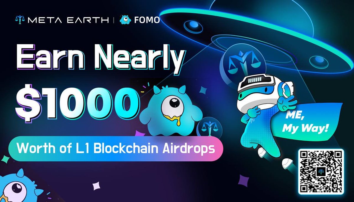 Modular blockchain @_metaearth_  x FOMO Community exclusive event is now live! 

💰Join to win abt $1000 MEC airdrops!
How to Enter⤵️
1️⃣Register first:  invite.mec.me/?type=download…
2️⃣Download ME Pass App
3️⃣Complete Face Recognition for ME ID verification
4️⃣Invite friends for more