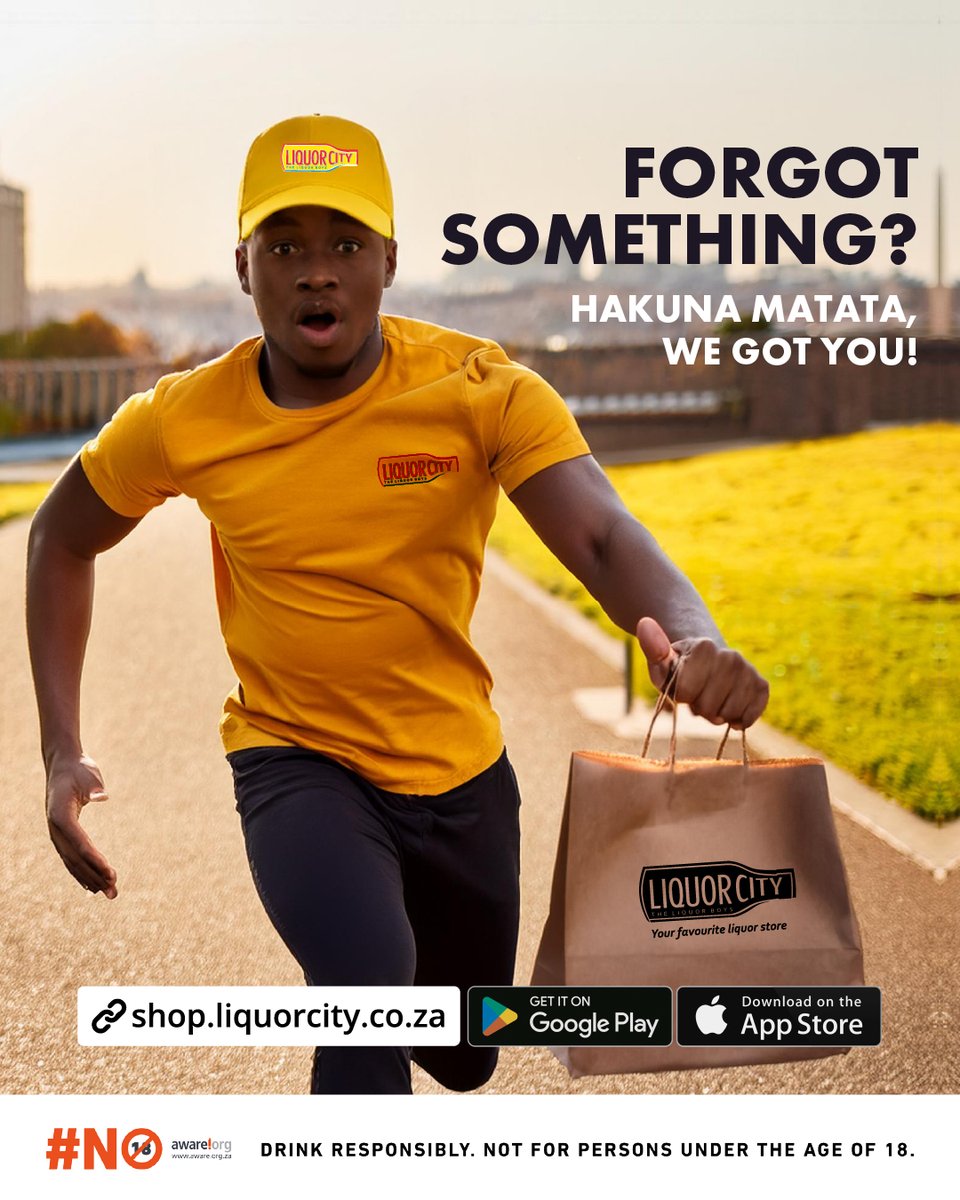 liquorcitysa's tweet image. Oops!🙀 Forgot something? #HakunaMatata - we've got you covered - quick-quick! Order online and we'll bring the party to you🛵 No stress, just good times!💃🏾🕺🏽Shop now: shop.liquorcity.co.za/en/

Not for persons under the age of 18. Drink Responsibly.

#LiquorCity #QuickDelivery