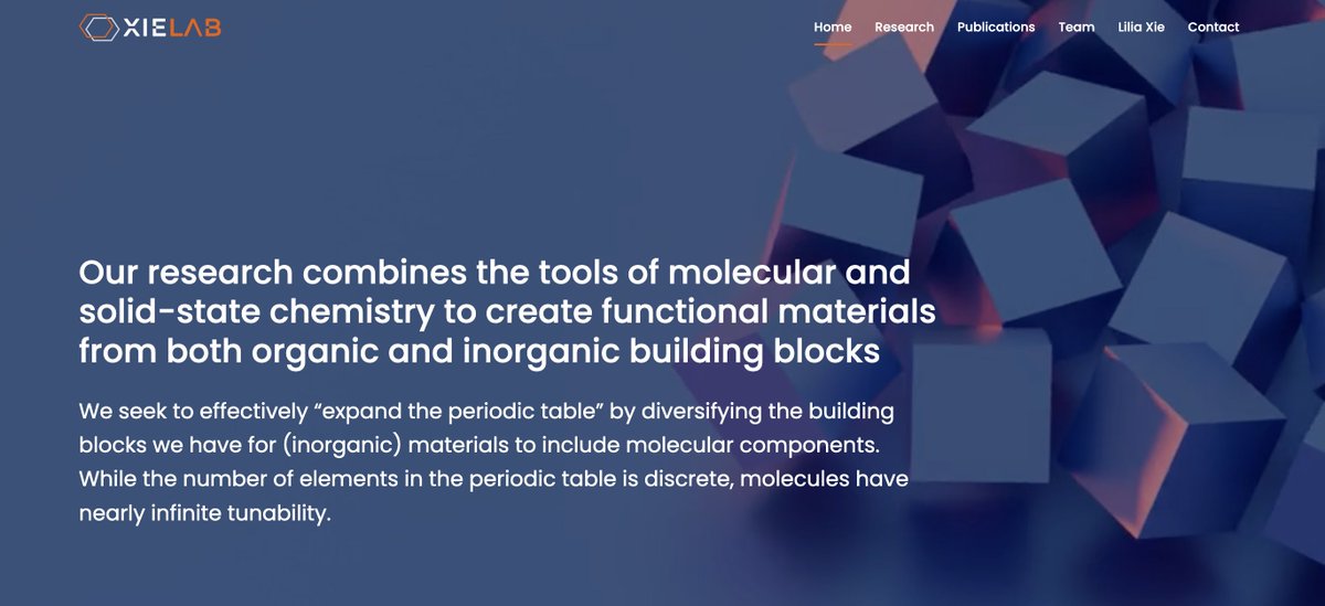 Princeton Chemistry (@princetonchem) on Twitter photo Our newest <a href="/PrincetonChem/">Princeton Chemistry</a> faculty member @Lilia_Xie launched her lab’s website this week. Congrats Lilia - it looks great.
Check it out here: liliaxie.chemistry.princeton.edu Our newest <a href="/PrincetonChem/">Princeton Chemistry</a> faculty member @Lilia_Xie launched her lab’s website this week. Congrats Lilia - it looks great.
Check it out here: liliaxie.chemistry.princeton.edu