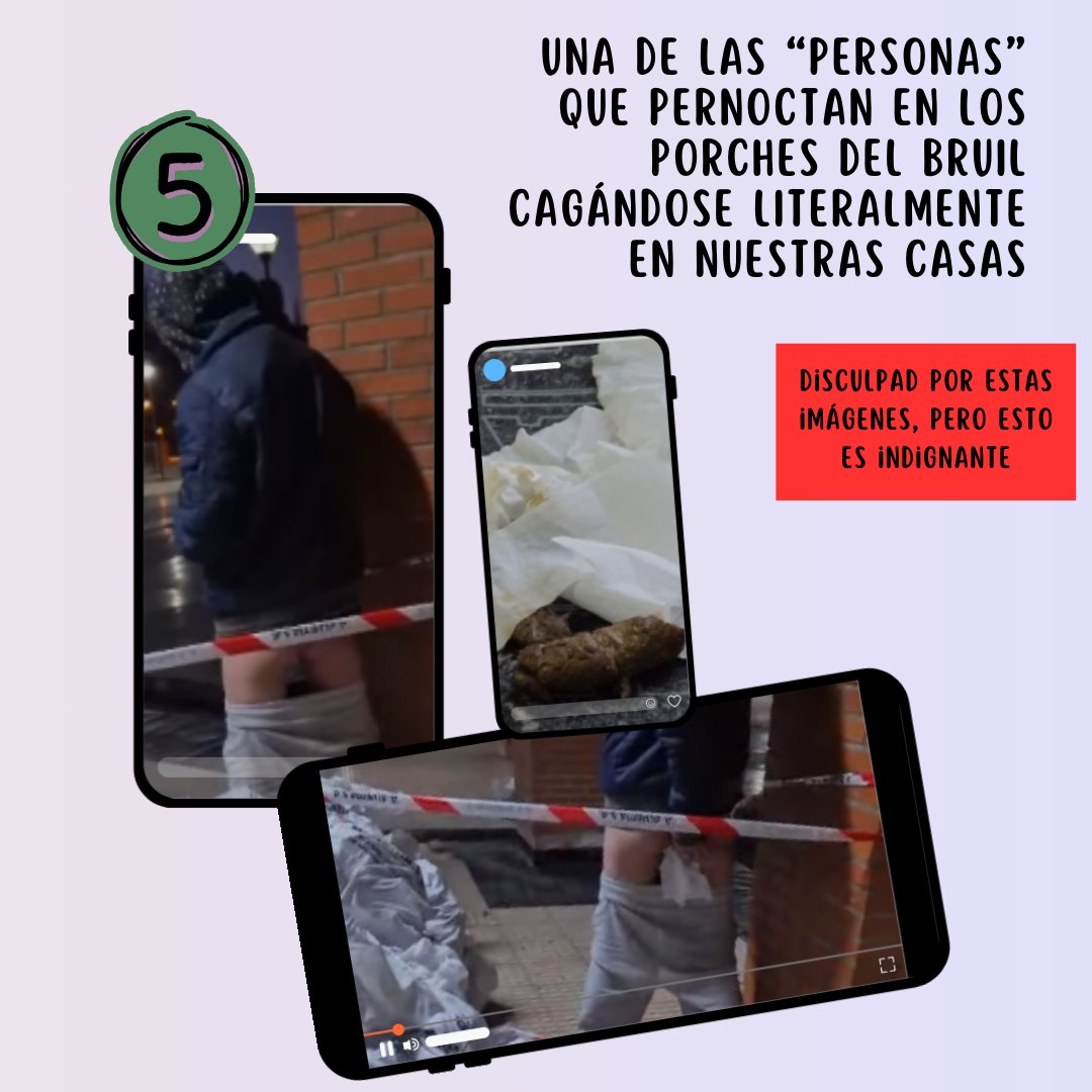 📸 No te pierdas la última imagen…👀

Esta semana:
1️⃣ Concentración vecinal del pasado domingo.
2️⃣ Restos de droga en la Plaza Triangular.
3️⃣ El kiosko del Bruil, okupado.
4️⃣ Reunión con la Marián Orós. Esperemos que sirva de algo
5️⃣ Y para terminar… barbaridad en los porches💩