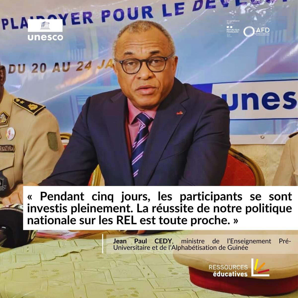 📚✨ Le Ministre Cedy engage la Guinée vers des ressources éducatives libres de qualité

Du 20 au 24 janvier 2025, l’atelier de dialogue stratégique sur les REL à Kindia a marqué une avancée majeure pour une éducation plus accessible et innovante en Guinée. Avec l’engagement du