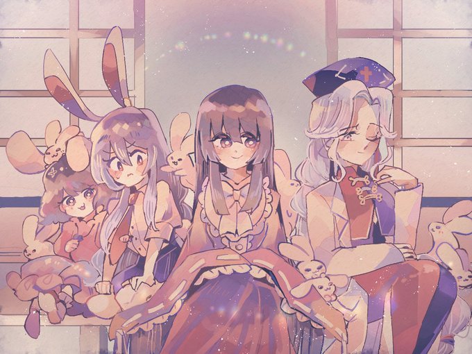 因幡てゐ ,鈴仙・優曇華院・イナバ 「 」|煮込らし化(多忙)のイラスト