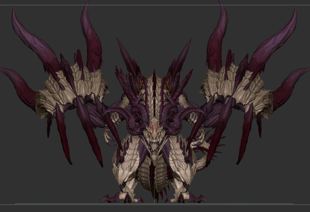 B5Fxxp5A's tweet photo. 幻獣契約クリプトラクトより
【獰悪放縦】バロゲイド

遊びで頭だけ作ったら意外と反応あったので、練習もかねて最後までやってみた
細かいところは駄目だけれども、ぱっと見はいい感じ？
ドラゴンは三作目。微調整してから出力予定だけど塗装はできる気がしない。

#幻獣契約クリプトラクト
＃ZBrush https://t.co/StM43bTgrx