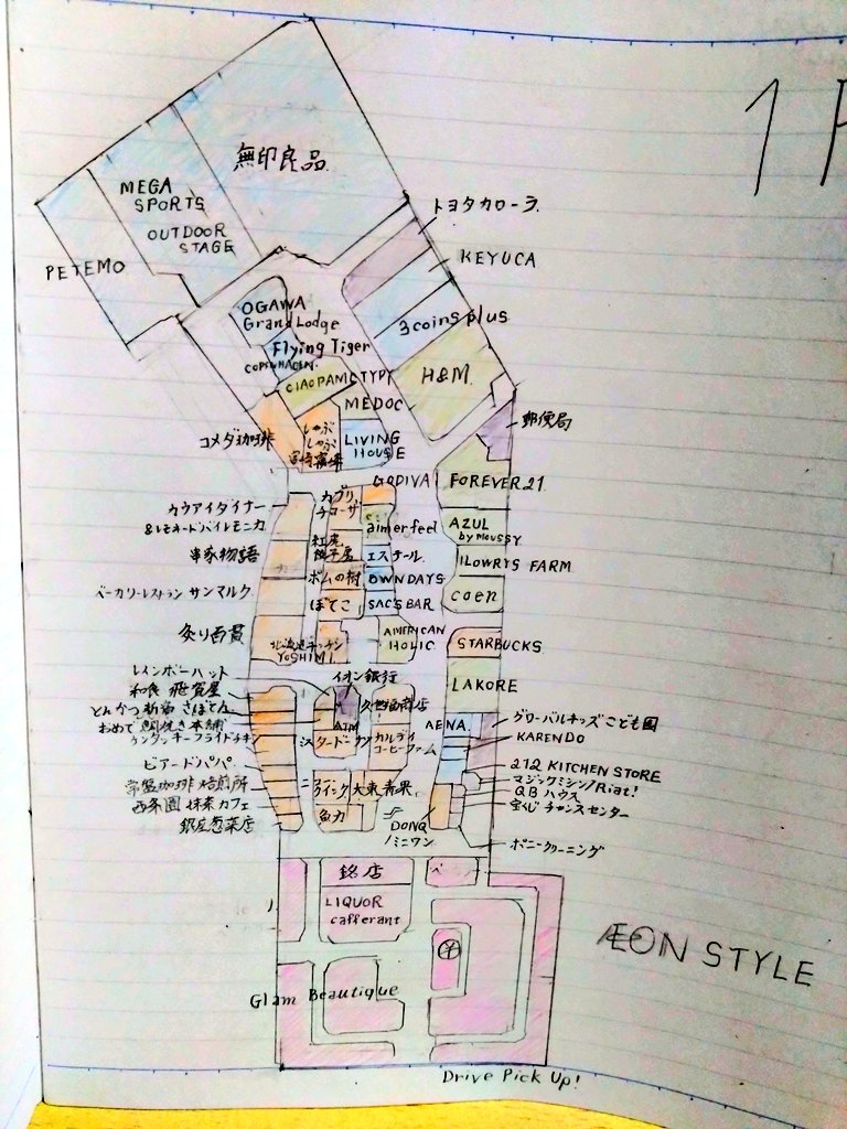 わたしのモール 凄く見辛めですが、”現実にありそうな最新イオンモール