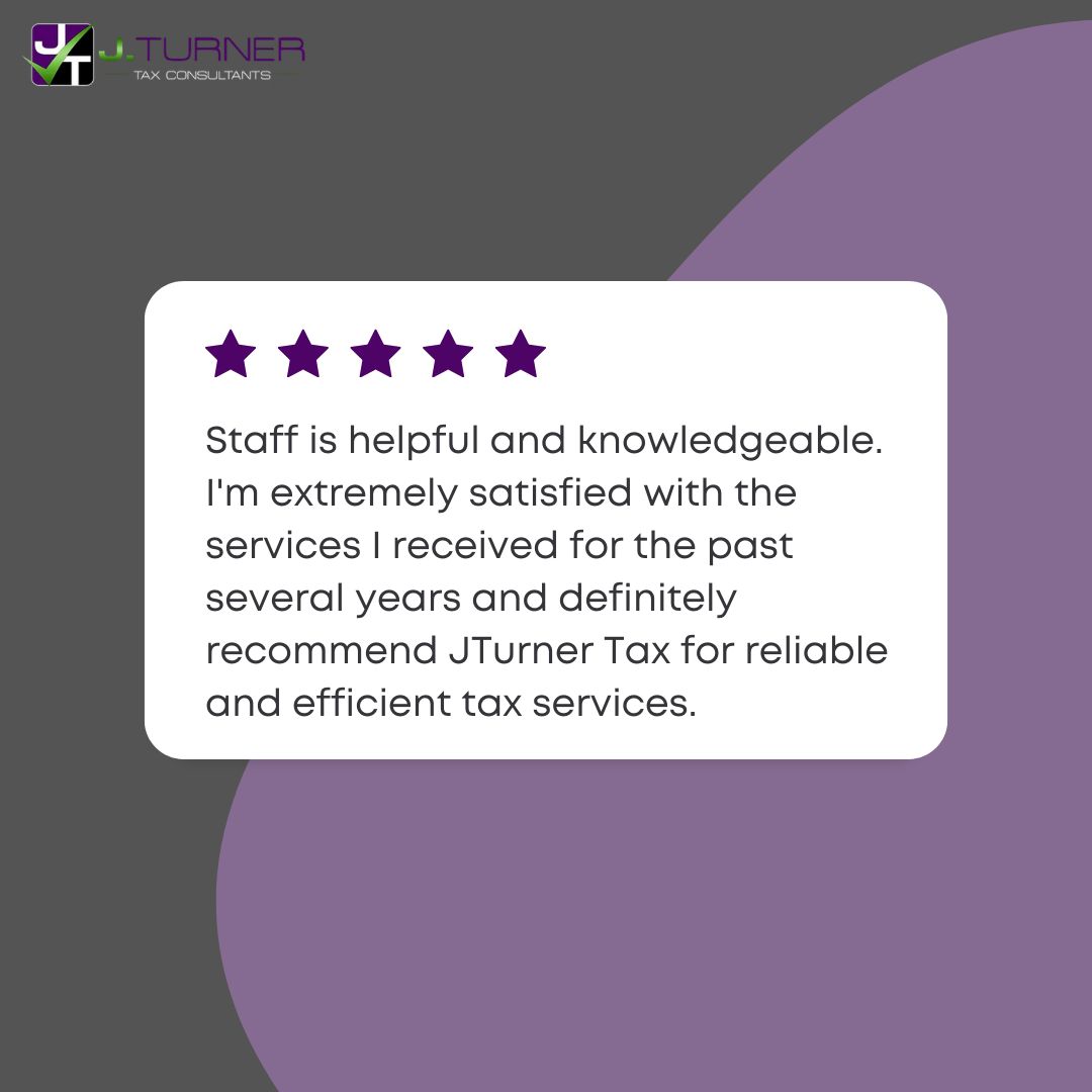 J_TurnerTax's tweet photo. Thank you for taking the time to leave a review. Your feedback is invaluable to us and helps us improve our services. We appreciate your support and look forward to serving you again.

https://t.co/J74de0mem3

#JTurnerTax #TaxPlanning #TaxPreparation #TaxRelief #IRSHelp #Small... https://t.co/xcqifJFRzL