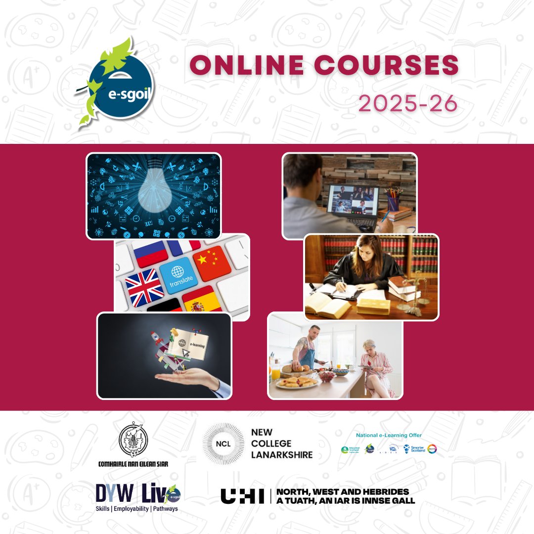 e-Sgoil (@esgoil) on Twitter photo Look out for our 2025-25 Courses offer launching soon.
Keep an eye on our website, social media and weekly email newsletter next week for more details.
#NeLO
<a href="/cne_siar/">Comhairle nan Eilean</a> <a href="/UHI_NWH/">UHI North, West & Hebrides</a> <a href="/NCLanarkshire/">New College Lanarkshire</a> <a href="/DYWLive/">DYWLive</a> Look out for our 2025-25 Courses offer launching soon.
Keep an eye on our website, social media and weekly email newsletter next week for more details.
#NeLO
<a href="/cne_siar/">Comhairle nan Eilean</a> <a href="/UHI_NWH/">UHI North, West & Hebrides</a> <a href="/NCLanarkshire/">New College Lanarkshire</a> <a href="/DYWLive/">DYWLive</a>
