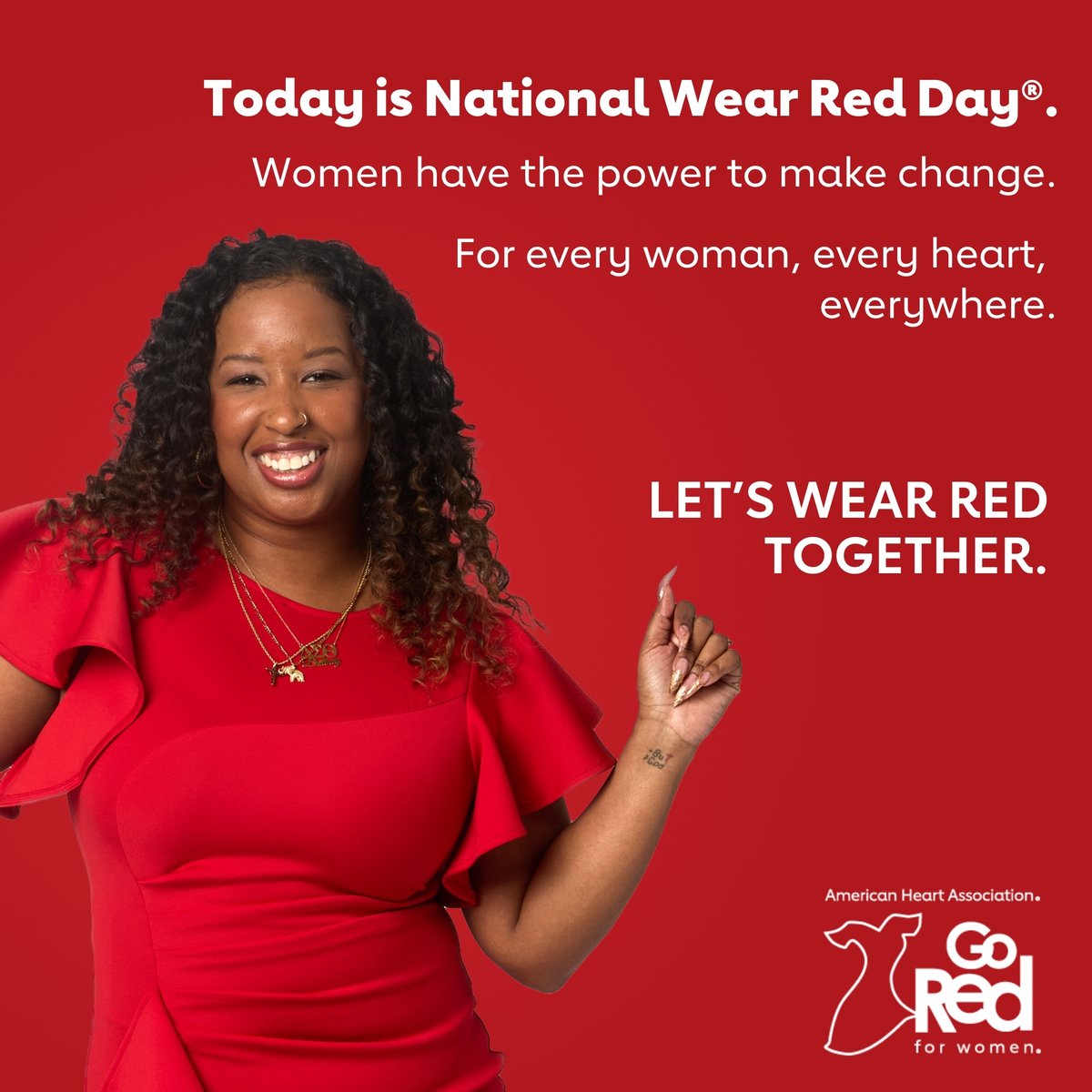 American Heart Association (@american_heart) on Twitter photo Today is National #WearRedDay.
Let's wear red together for women's heart health.
<a href="/GoRedForWomen/">GoRedforWomen</a> Today is National #WearRedDay.
Let's wear red together for women's heart health.
<a href="/GoRedForWomen/">GoRedforWomen</a>