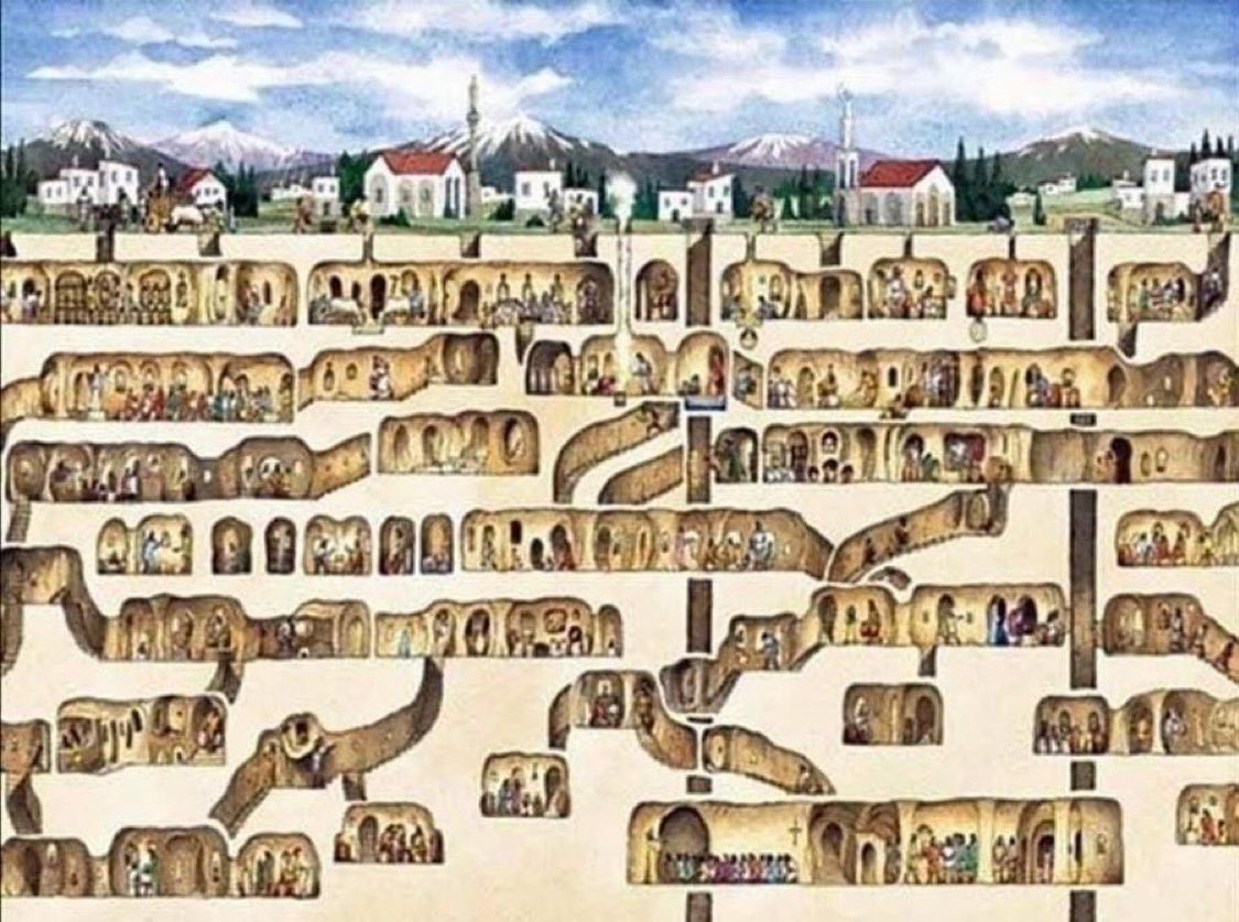 ortamdasatarsn's tweet photo. 1963'te bir adam, tavuklarının bodrumundaki bir delikten kaybolduğunu fark etti.
Duvarı devirdi ve inanması zor olanı ortaya çıkardı: yerin derinliklerinde 20.000 kişilik bir şehir.
(FLOOD) https://t.co/jXXsGNcuf4