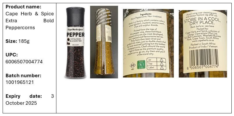 SFA has directed Q.B. Food Trading Pte Ltd to recall various Cape Herb &amp; Spice products due to possible presence of plastic pieces. The recall is ongoing.

go.gov.sg/recallcapespic…