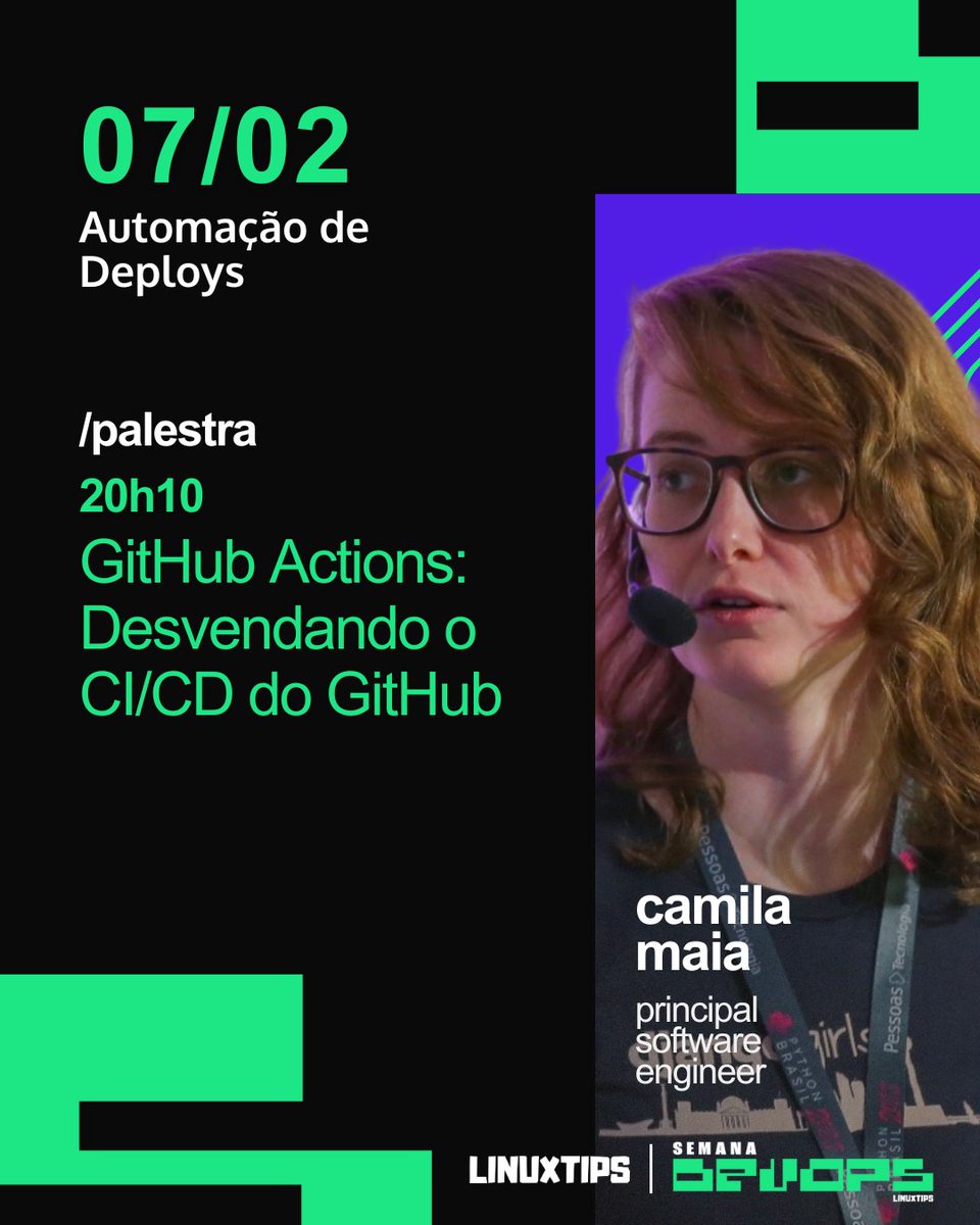 Hoje vamos falar sobre Automação de Deploys junto ao <a href="/badtux_/">Jeferson Fernando</a>, <a href="/indiepagodeiro/">bernardo</a> e <a href="/cmaiacd/">Camila Maia</a> vamos descomplicar o ArgoCD e o GitHub. Esperamos você na live às 19h no canal do Youtube LINUXtips. E não esqueça de usar o cupom SEMANADEVOPS para garantir 15% OFF!
youtube.com/live/k96H2E27M…