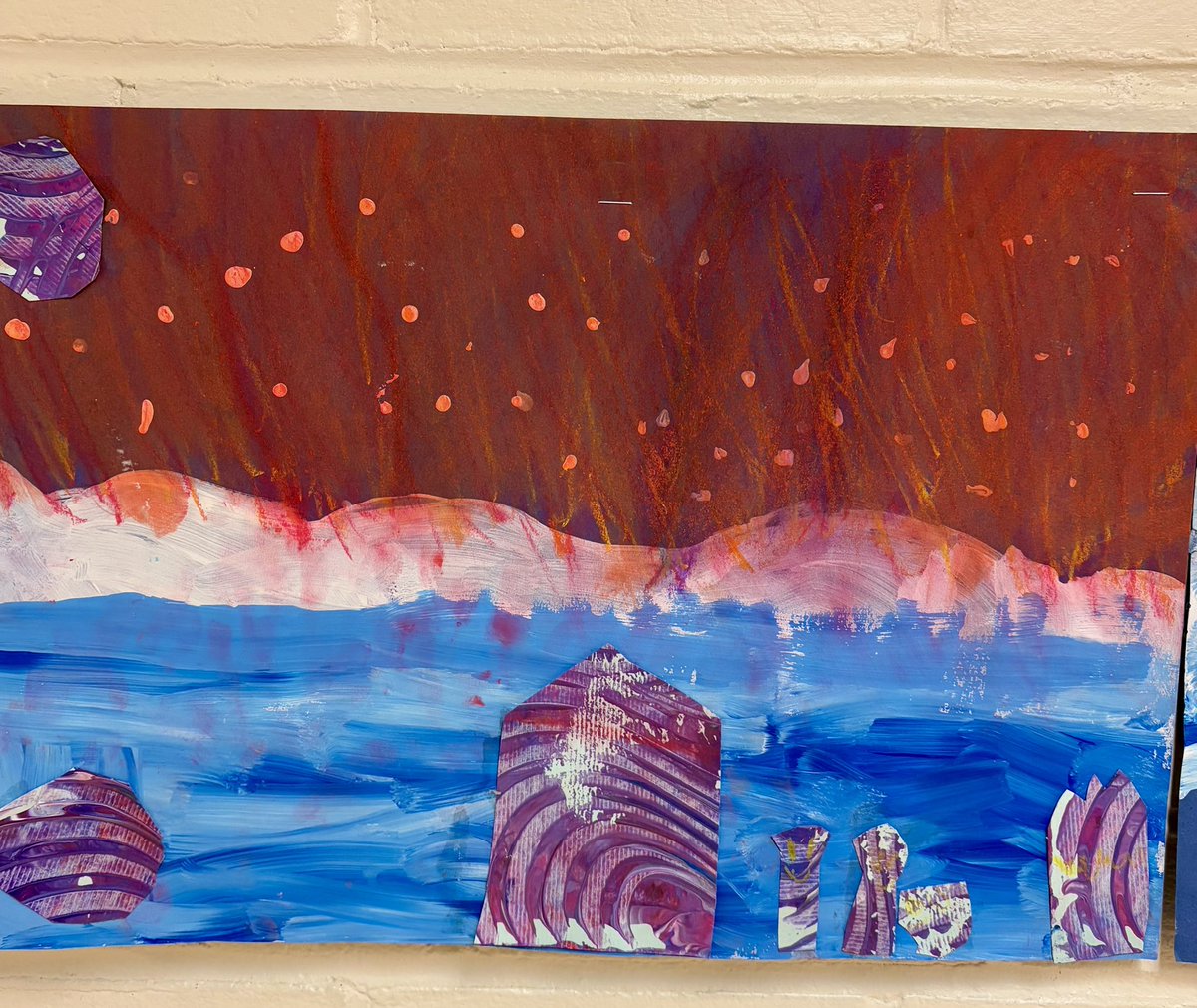Amazing northern lights artwork in the hallway! #tuckahoerocks
