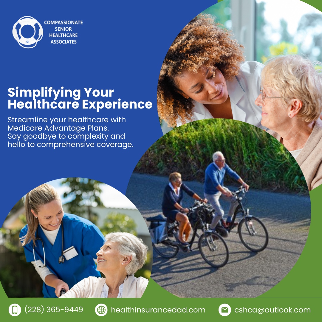 Simplifying your healthcare experience starts here! 🌟 

Streamline your coverage with Medicare Advantage Plans and say goodbye to complexity. Enjoy comprehensive, easy-to-understand coverage that fits your needs. 

Let us guide you every step of the way.
