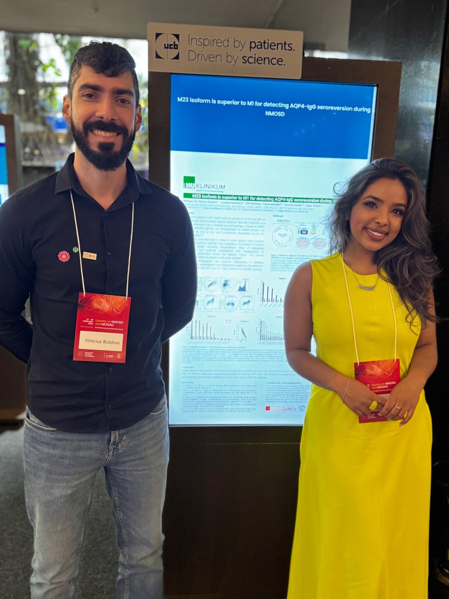 The Sumaira Foundation (@thesumairafdn) on Twitter photo Dr. Vinícius Boldrini, researcher, biologist and TSF Ambassador of Brazil 🇧🇷 presented his poster, “M23 isoform is superior to M1 for detecting AQP4-IgG seroreversion during NMOSD” at The Update on #NMOSD & #MOGAD Meeting in São Paulo organized by The <a href="/EuropeanCharcot/">European Charcot Foundation</a> FDN 👏🏽 Dr. Vinícius Boldrini, researcher, biologist and TSF Ambassador of Brazil 🇧🇷 presented his poster, “M23 isoform is superior to M1 for detecting AQP4-IgG seroreversion during NMOSD” at The Update on #NMOSD & #MOGAD Meeting in São Paulo organized by The <a href="/EuropeanCharcot/">European Charcot Foundation</a> FDN 👏🏽