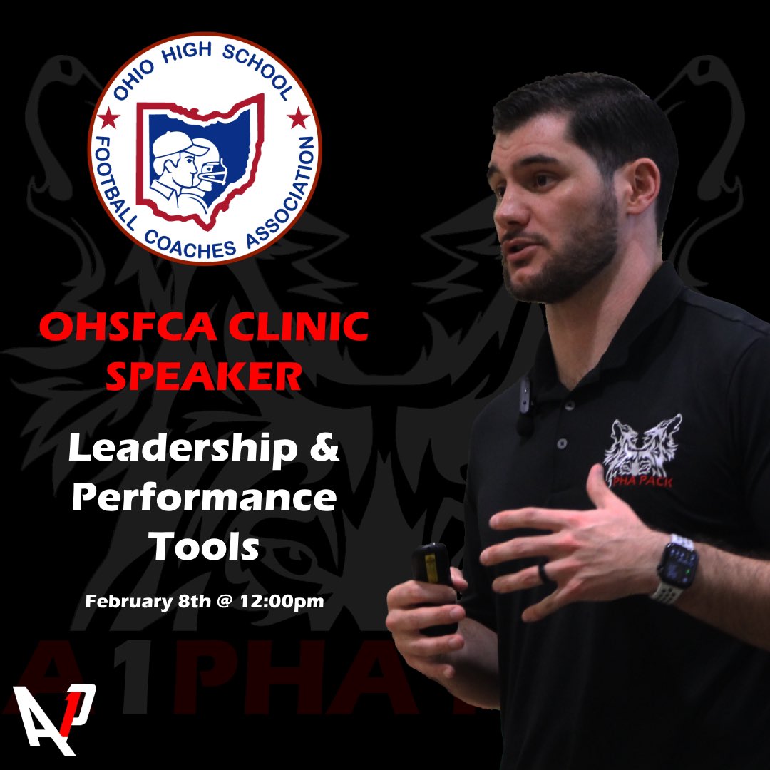 CoachDomClegg's tweet photo. 🎉Excited at the opportunity to speak at the @ohsfca clinic tomorrow!
👀We are going to be focusing on Leadership & Performance Tools for both coaches and athletes!
💪🏽Let’s ATTACK this work together!
⏰See YOU @ 12:00pm tomorrow!
#A1phaPack
#AttackTheWork
#PerformanceCoaching https://t.co/I2tJzKvJcz
